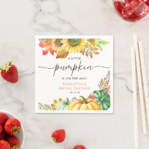 Little Pumpkin Gender Neutral Fall Baby Shower  Napkin