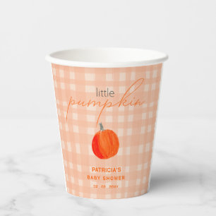 Little Pumpkin Gender Neutral Fall Baby Shower Paper Cups