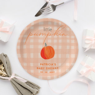 Little Pumpkin Gender Neutral Fall Baby Shower Paper Plate
