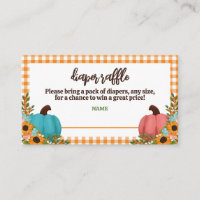 Little Pumpkin Gender Reveal Diaper Raffle