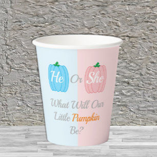 Little Pumpkin Gender Reveal Paper Cups
