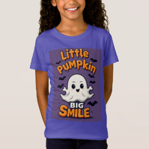 Little Pumpkin Ghost With Big Smile Halloween Cart T-Shirt