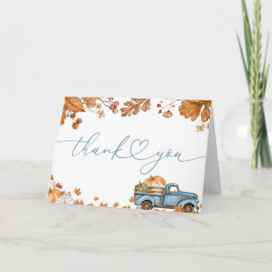 Little Pumpkin Girl 1st Birthday Thank You Card
