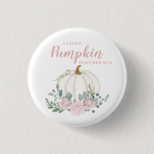 Little Pumpkin Girl Baby Shower 3 Cm Round Badge