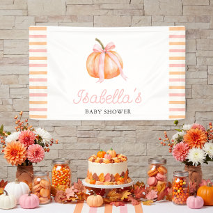 Little Pumpkin Girl Baby Shower Banner
