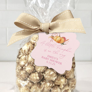 Little Pumpkin Girl Baby Shower Fall Floral Favour Tags