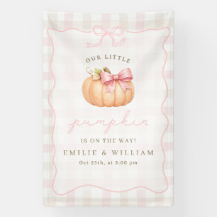 Little Pumpkin Girl Baby Shower Fall Pumpkin Bow Banner