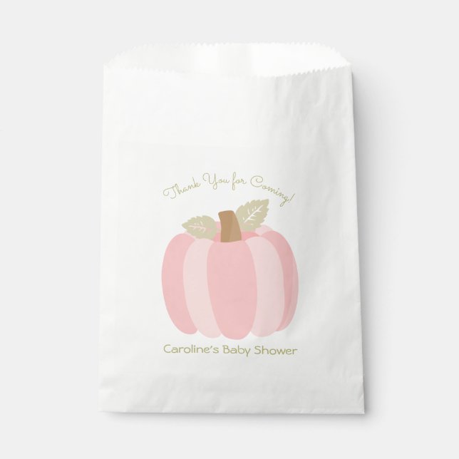 Little Pumpkin Girl Baby Shower Favour Bags (Front)