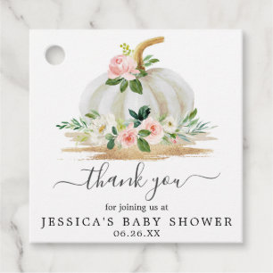 Little Pumpkin Girl Baby Shower Favour Tag Pink