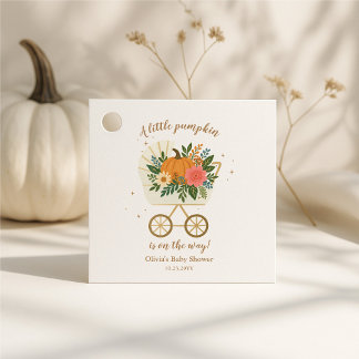 Little Pumpkin Girl Baby Shower Favour Tags