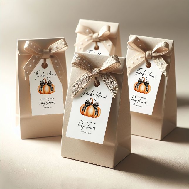 Little Pumpkin Girl Baby Shower Gift Tag (Creator Uploaded)