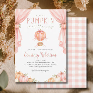 Little Pumpkin Girl Baby Shower Invitation