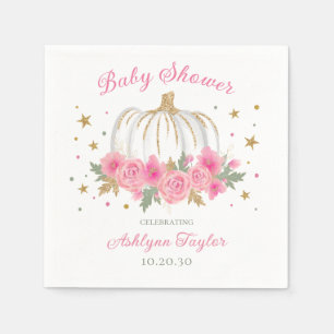 Little Pumpkin Girl Baby Shower Napkin