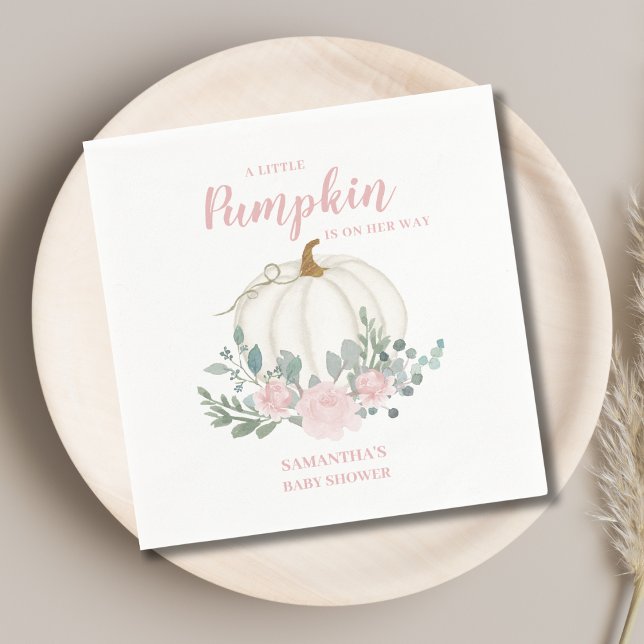  Little Pumpkin Girl Baby Shower  Napkin (Creator Uploaded)