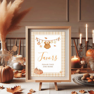 Little Pumpkin Girl Baby Shower Party Favours Sign