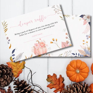 Little pumpkin Girl baby sprinkle Diaper Raffle Enclosure Card