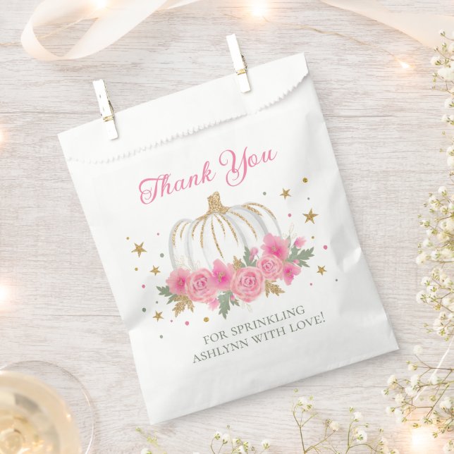 Little Pumpkin Girl Baby Sprinkle Thank You Favour Bags (Clipped)