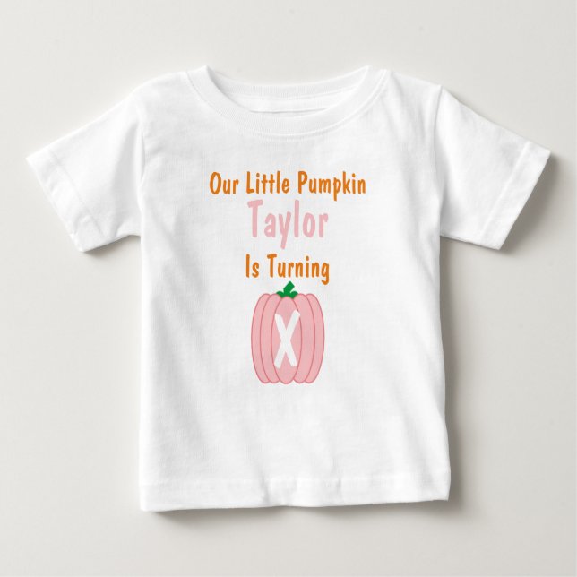 Little Pumpkin Girl Birthday Baby T-Shirt (Front)