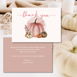 Little Pumpkin Girl Pink Baby Shower Thank You