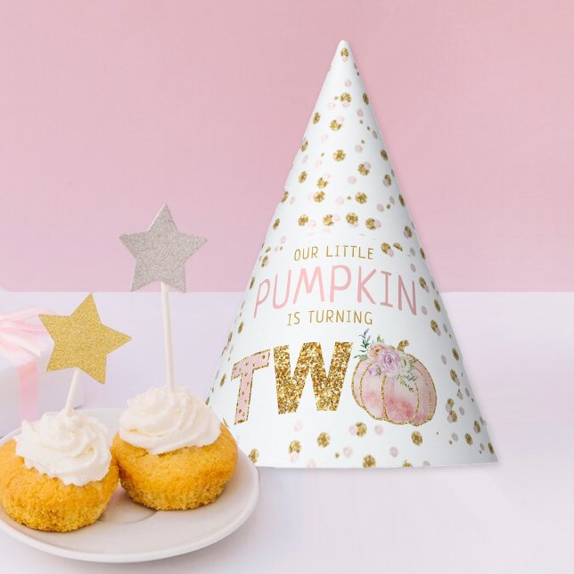 Little Pumpkin Girls 2nd Birthday Party Hat (Creator Uploaded)