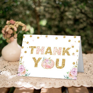 Little Pumpkin Girls Birthday Thank You Card