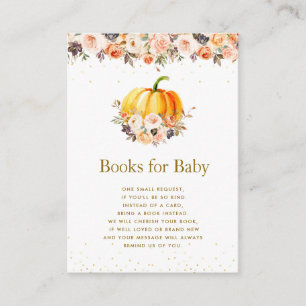 little pumpkin gold floral books for baby card