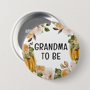 Little Pumpkin Grandma to Be Fall Baby Shower 7.5 Cm Round Badge