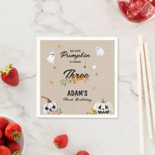 Little Pumpkin Halloween Any Age Birthday  Napkin