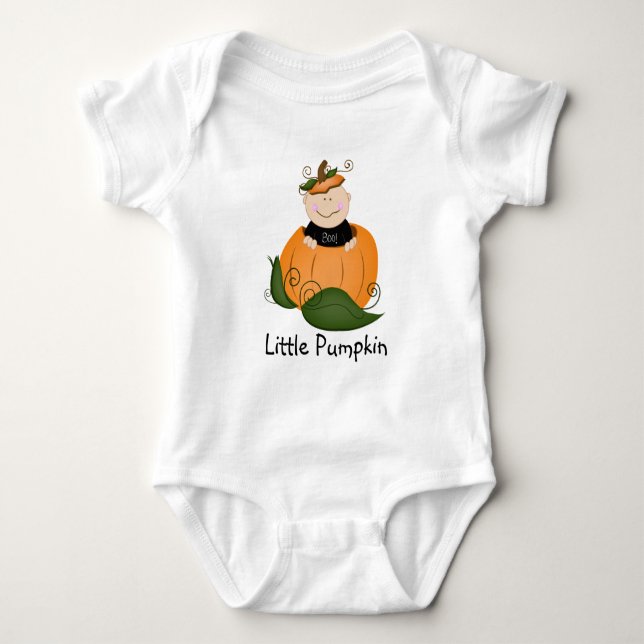 Little Pumpkin Halloween Custom infant bodysuit (Front)