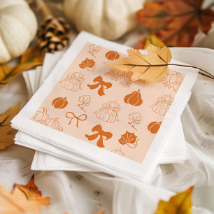 Little Pumpkin Handdrawn orange Baby shower Napkin