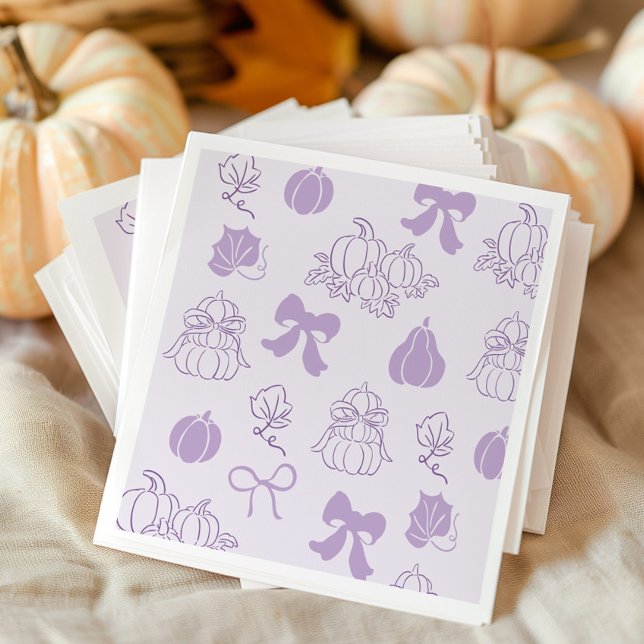 Little Pumpkin Handdrawn Purple Baby shower Napkin (Creator Uploaded)