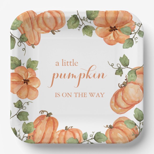 Little Pumpkin Harvest Paper Plate (Front)