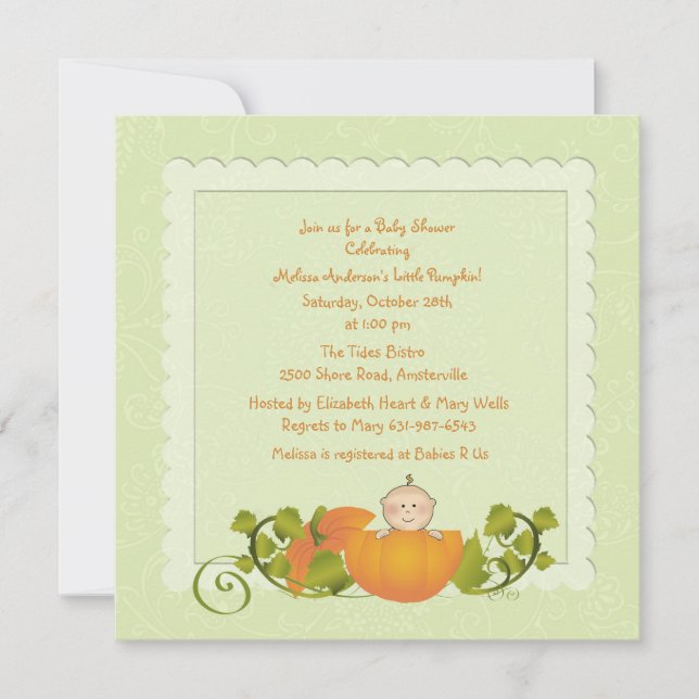 Little Pumpkin Invitation (Front)