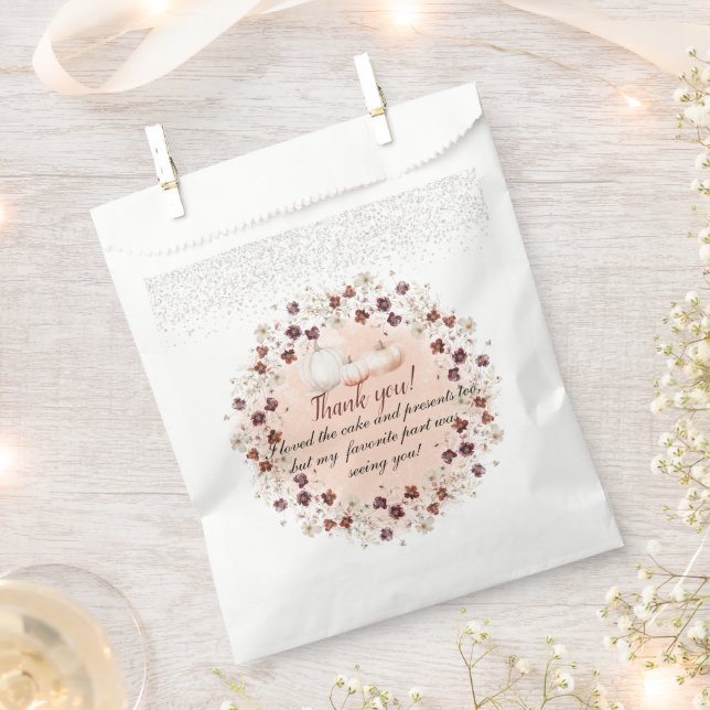 Little Pumpkin is on The Way Autumn Baby Shower Favour Bags (Clipped)