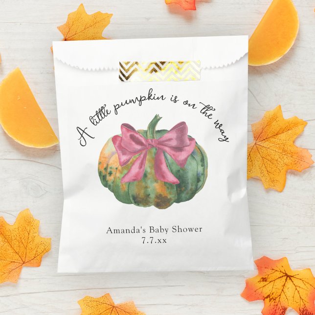Little Pumpkin is on the way Autumn baby shower  Favour Bags (Creator Uploaded)