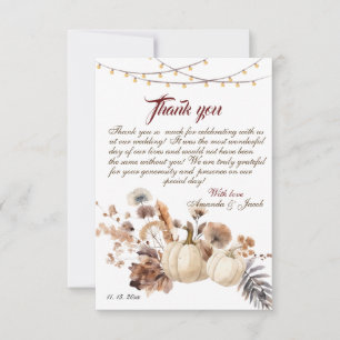 Little Pumpkin is on The Way Autumn Baby Shower Thank You Card