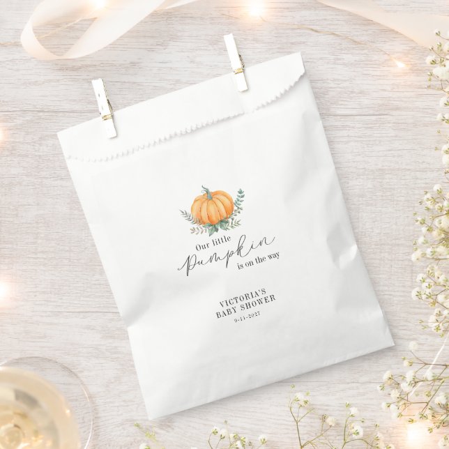 Little Pumpkin is on the way Baby Shower Favour Bags (Clipped)