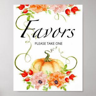 Little pumpkin is on the way baby shower favours poster