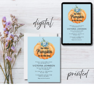 Little Pumpkin is on the way Baby Shower  Invitation