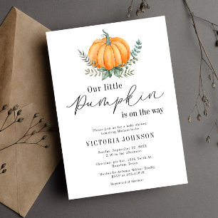 Little Pumpkin is on the way Baby Shower Invitation
