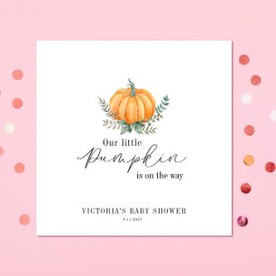 Little Pumpkin is on the way Baby Shower Napkin