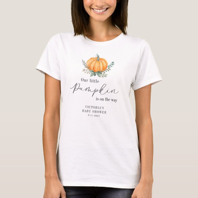 Little Pumpkin is on the way Baby Shower T-Shirt (Front)