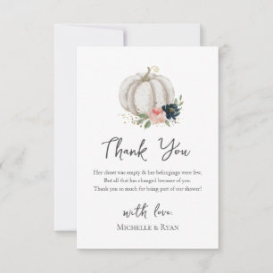 Little Pumpkin Is On The Way Baby Shower Thank You Card
