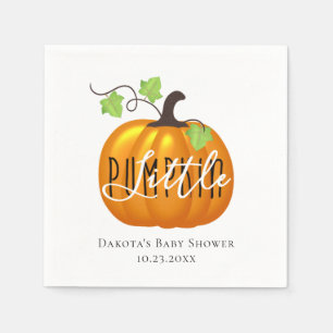 Little Pumpkin is on the Way   Cute Baby Shower Napkin