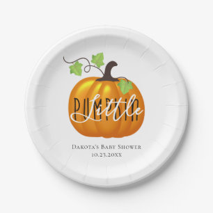 Little Pumpkin is on the Way Cute Baby Shower Paper Plate