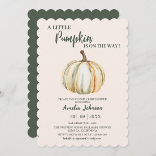 Little Pumpkin is on the way Fall Baby Shower  Invitation