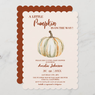 Little Pumpkin is on the way Fall Baby Shower Invitation