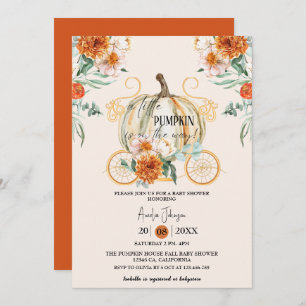 Little Pumpkin is on the way Fall Baby Shower Invitation