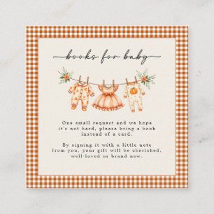 Little Pumpkin is on the Way Gingham Baby Shower Enclosure Card