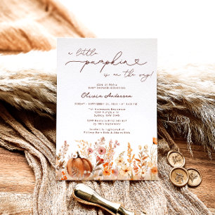 Little Pumpkin is on the Way Meadow Baby Shower Invitation
